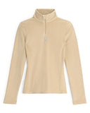 Beige long-sleeve shirt with a quarter zip on a white background