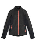 Black and gray jacket with pink zipper on a white background