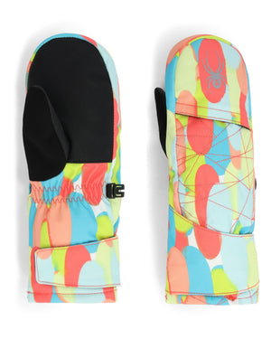 Colorful mittens with a pattern on a white background