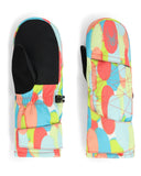 Colorful mittens with a pattern on a white background