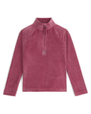 Pink long-sleeve shirt with a zipper on a white background