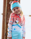 Little Girls Reflect Half Zip T-Neck - Coral Haze