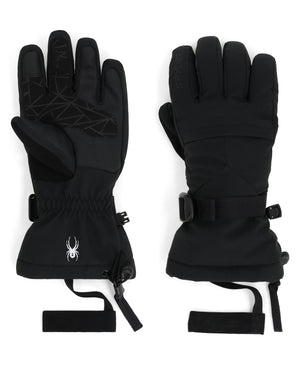 Black gloves with a brand logo on a white background
