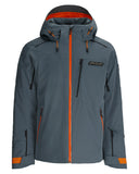 Gray jacket with orange accents on a white background