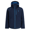 Navy jacket with blue accents on a white background