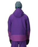Purple snowsuit with a hood on a white background