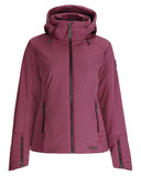 Purple jacket with a hood on a white background
