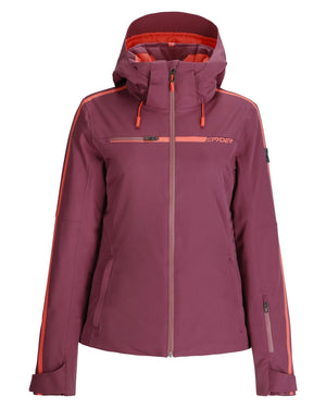 Purple jacket with red accents on a white background