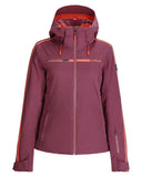 Purple jacket with red accents on a white background