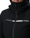 Black jacket with Spyder logo on a white background