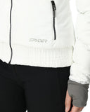 White jacket with Spyder logo on a white background