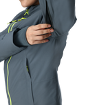 Gray jacket with yellow accents on a gray background