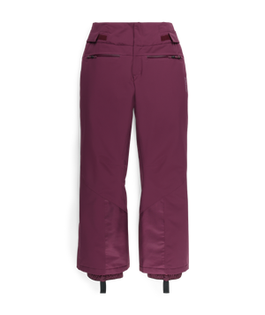 Purple snow pants on a white background