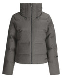 Gray jacket with a hood on a white background