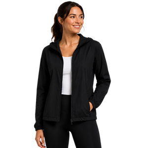 Women's Twill Full Zip Jacket - Black