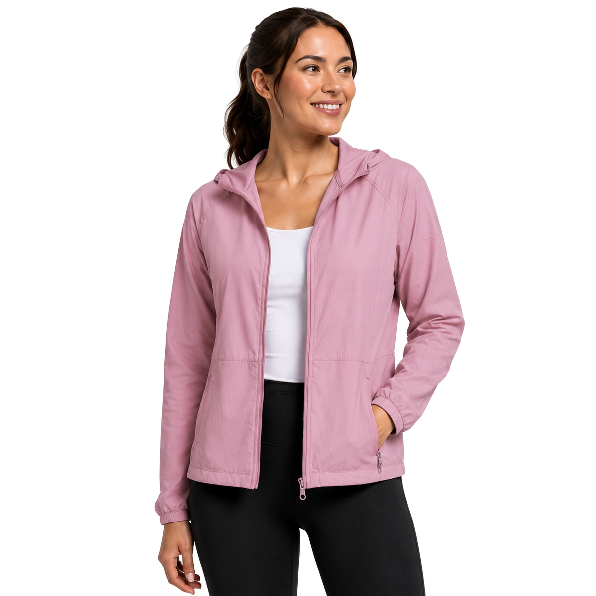 Women's Twill Full Zip Jacket - Mauve