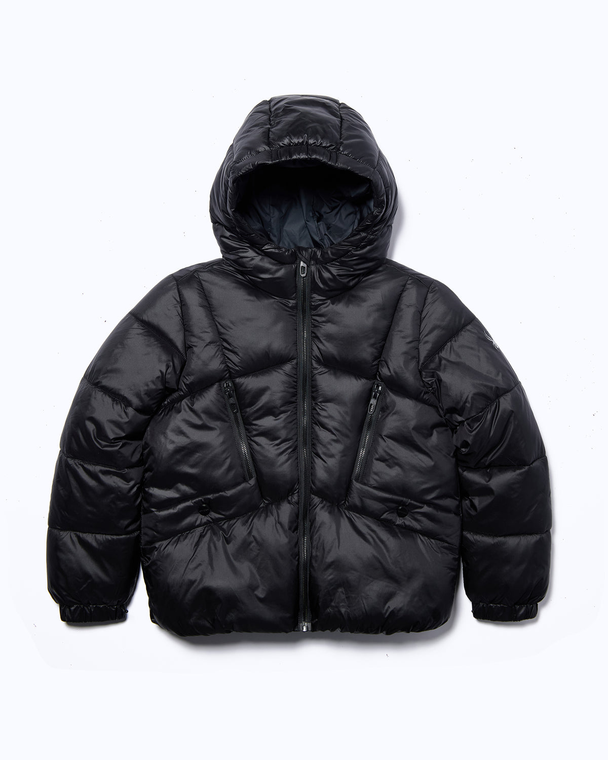 Girls Silk Shine Puffer Jacket - Black