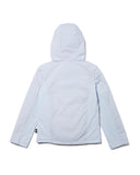 Light blue hooded jacket on a white background