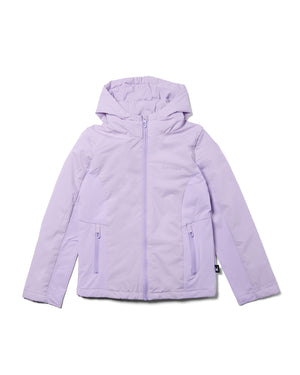 Light purple jacket with a hood on a white background
