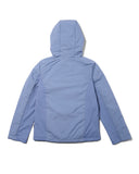 Blue hooded jacket on a white background