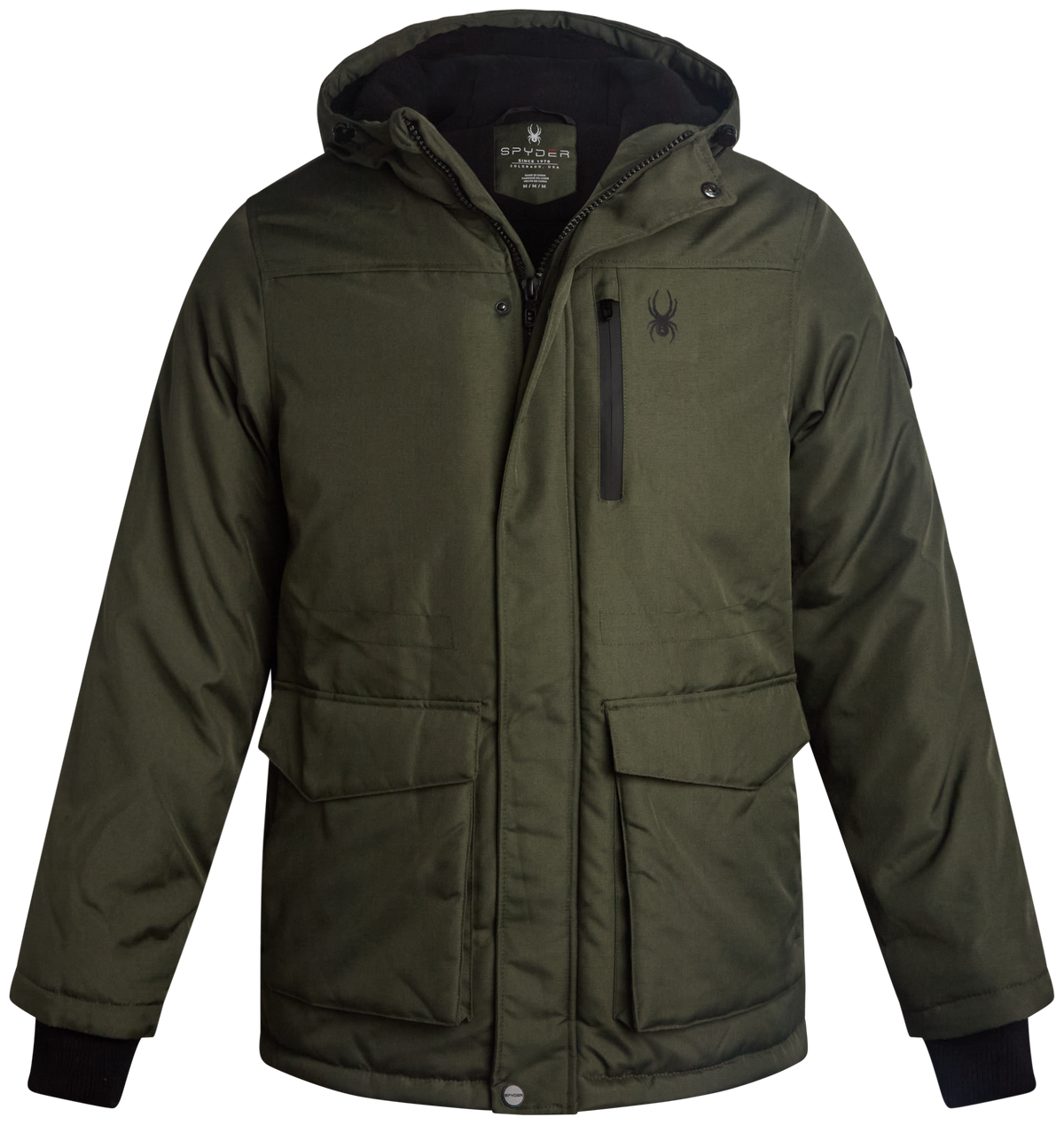 Spyder Men's Parka Jacket in Olive