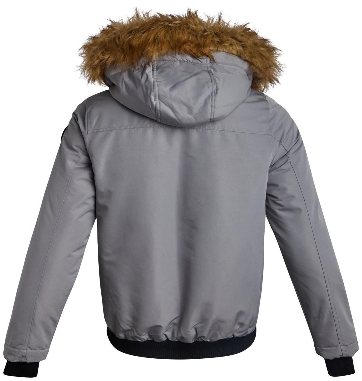 Spyder Men's Parka Jacket with Fur in Pewter – view 2