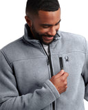 Men's Stripe Fleece Full Zip - Light Grey