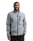 Men's Stripe Fleece Full Zip - Light Grey