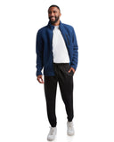 Men's Stripe Fleece Full Zip - Navy