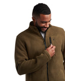 Men's Stripe Fleece Full Zip - Olive