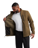 Men's Stripe Fleece Full Zip - Olive
