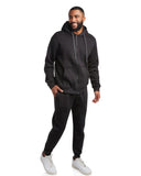 Mens Fleece Full Zip Jogger Set - Black