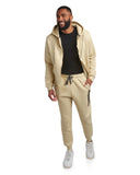 Mens Fleece Full Zip Jogger Set - Cloud