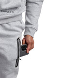 Mens Fleece Full Zip Jogger Set - Heather Grey