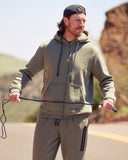 Mens Fleece Full Zip Jogger Set - Sage