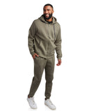 Mens Fleece Full Zip Jogger Set - Sage