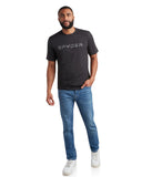 Mens Short Sleeve Wordmark - Heather Black