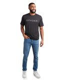 Mens Short Sleeve Wordmark - Heather Black