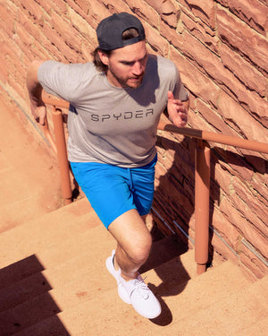 Mens Short Sleeve Wordmark - Heather Grey