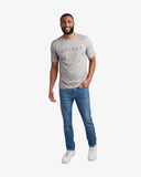 Mens Short Sleeve Wordmark Tee - Heather Grey