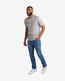 Mens Short Sleeve Wordmark Tee - Heather Grey