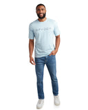 Mens Short Sleeve Wordmark Tee - Sky Blue
