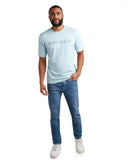 Mens Short Sleeve Wordmark Tee - Sky Blue