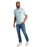 Mens Short Sleeve Wordmark Tee - Sky Blue