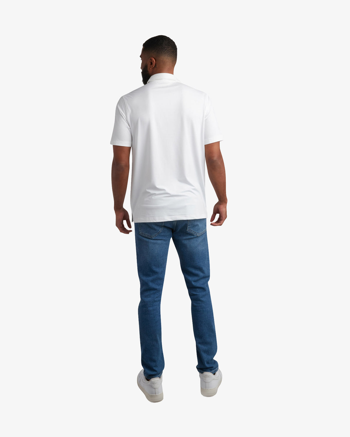 Men's Short Sleeve Jersey Polo - White