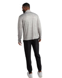 Mens Long Sleeve Honeycomb Quarter Zip - Heather Grey
