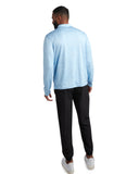 Mens Long Sleeve Honeycomb Quarter Zip - Sky Blue
