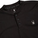 Mens Long Sleeve Thermal Henley - Black