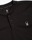 Men's Long Sleeve Thermal Henley - Black