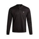 Mens Long Sleeve Thermal Henley - Black